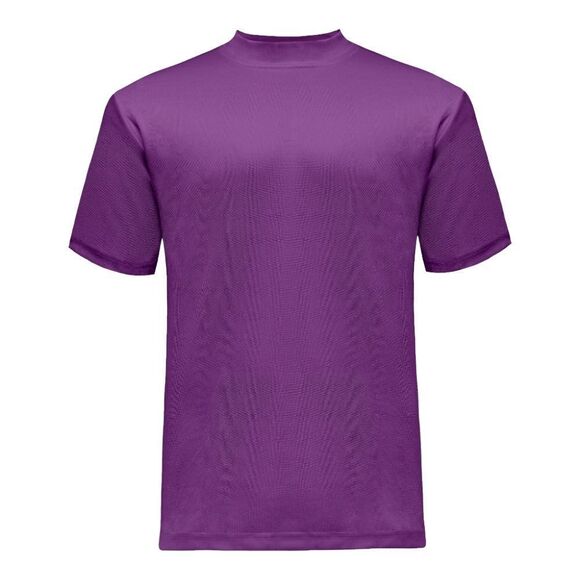 BAGAZIO MEN'S SOLID PURPLE CREW NECK TEE WITH RIBBED COLLAR AND SLEEVE. BM1145 - Picture 2 of 3